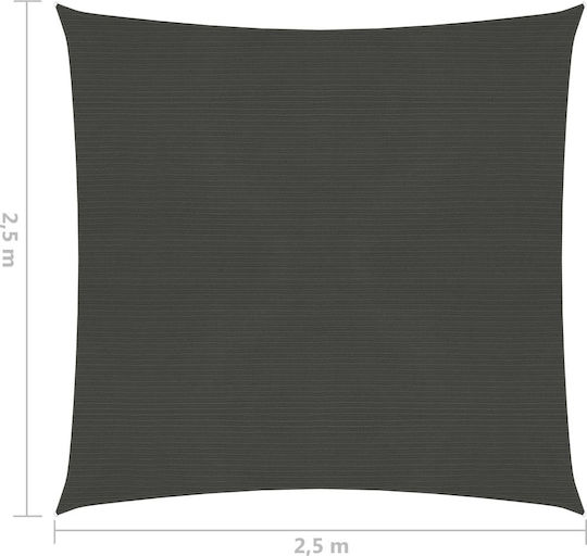 vidaXL Τετράγωνο Πανί Σκίασης Γκρι με Κρίκους 2.5x2.5m 160gr/m²