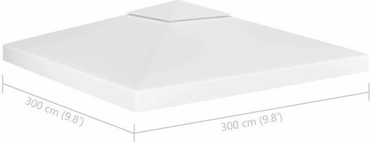 vidaXL Square Cover for Kiosk White with PVC Coating 3x3m 310gr/m²