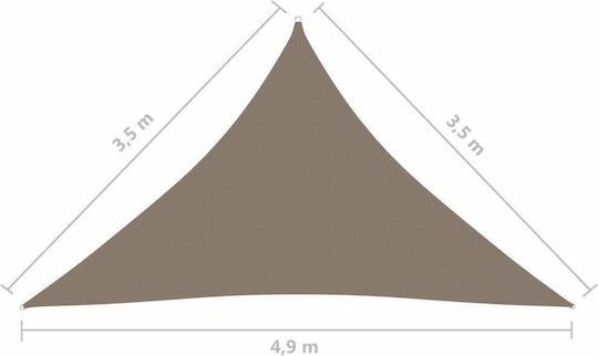 vidaXL Dreieck Sonnensegel Braun Mit Hoop & mit PU-Beschichtung 3.5x3.5x4.9m hergestellt aus Oxford-Gewebe