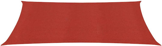 vidaXL Rectangular Shade Sail Red With Hoop 4x6m 160gr/m² made of HDPE 160gr/m²