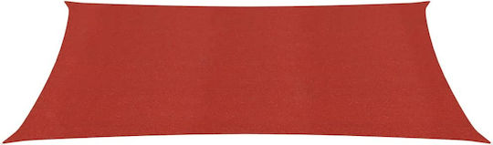 vidaXL Square Shade Sail Red With Hoop 5x5m 160gr/m²