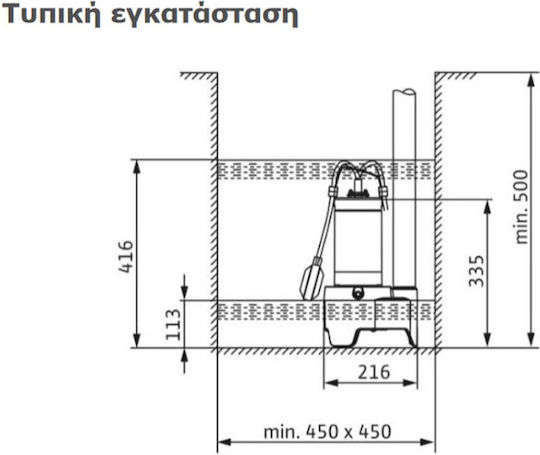 Wilo Rexa MINI3-V04.11/M06-523/A-5M Single-phase Pump Waste Water / Sewage 0.8hp 3094005