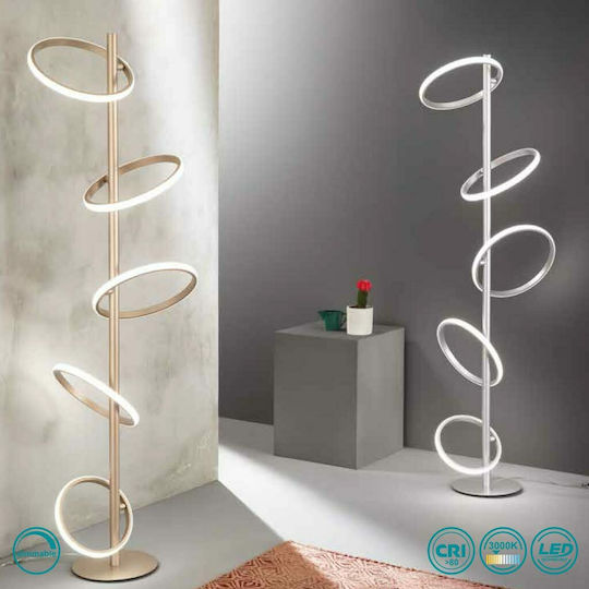 Ondaluce Lampa de podea LED Î162xL30cm. cu Lumină Alb Cald Auriu