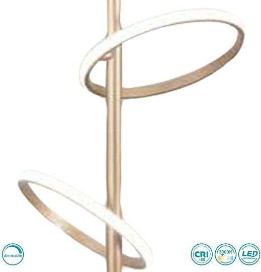 Ondaluce Lampa de podea LED Î162xL30cm. cu Lumină Alb Cald Auriu
