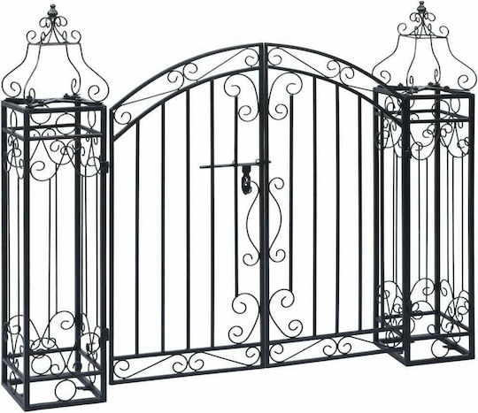 vidaXL Metal Fence Gate in Black Color 1.0x1.22m