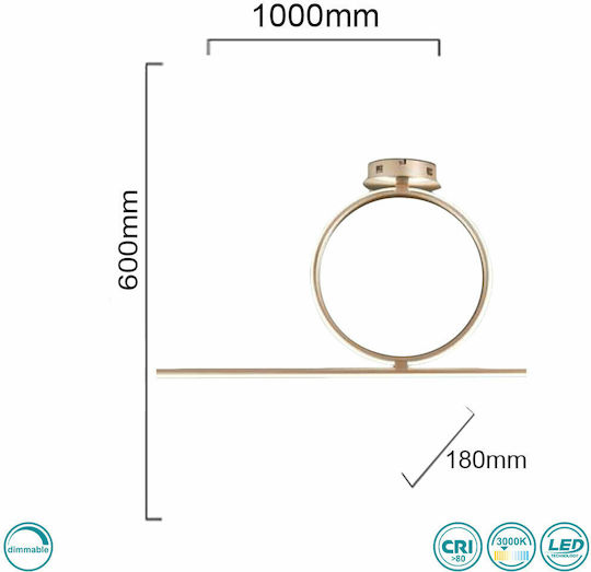 Ondaluce Pl.Acrobat.50/Oro Plafonieră de Tavan 100buc Aurie cu LED Integrat