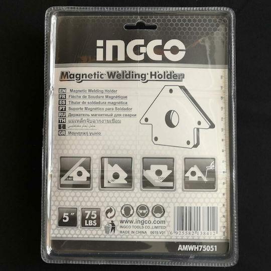 Ingco AMWH75051 Γωνία Συγκόλλησης με Μαγνητική Ικανότητα 34kg & Γωνίες 135° / 45° / 90°