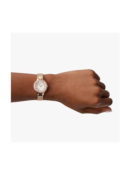 Fossil Virginia Uhr mit Rose Gold Metallarmband