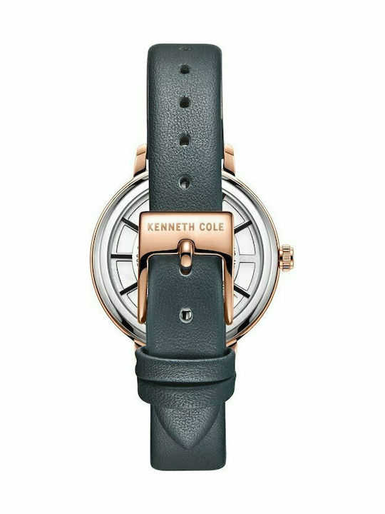 Kenneth Cole Γυναικείο Ρολόι Μπαταρίας με Γκρι Δερμάτινο Λουράκι