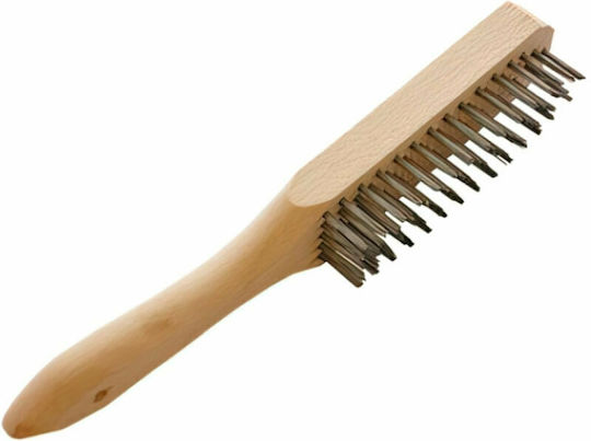 Benman Narrow Welding Wire Brush 25x300mm 13559 Brush With Wooden Handle