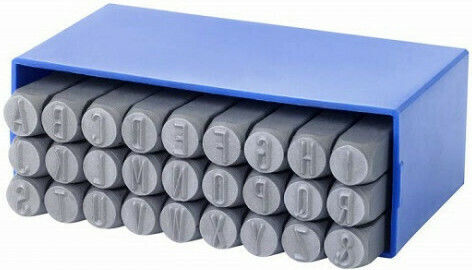 Donges Embossed Letters Latin Alphabet 8mm 30-530008-0 Stamped Letters Hand Tool Set 27pcs