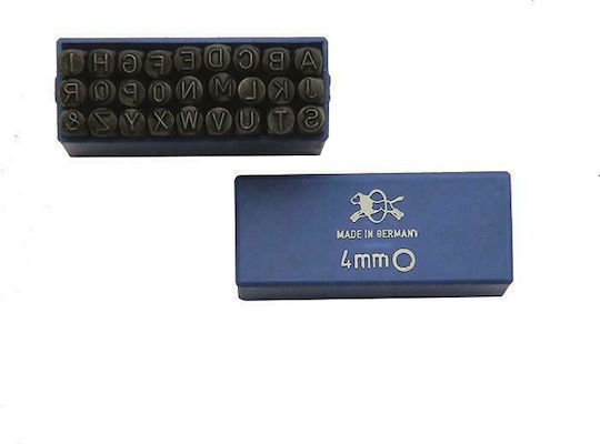 Donges Embossed Letters Latin Alphabet 4mm 30-530004-0 Stamped Letters Hand Tool Set 27pcs