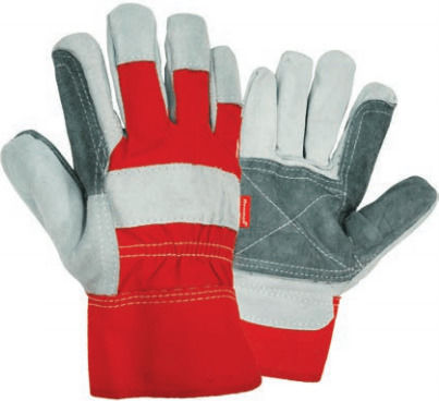 Benman Gloves for Work Red Leather-/Cotton 1pcs