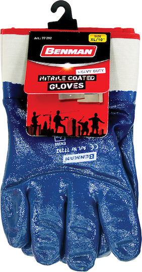 Benman Gloves for Work Blue Nitrile 1pcs