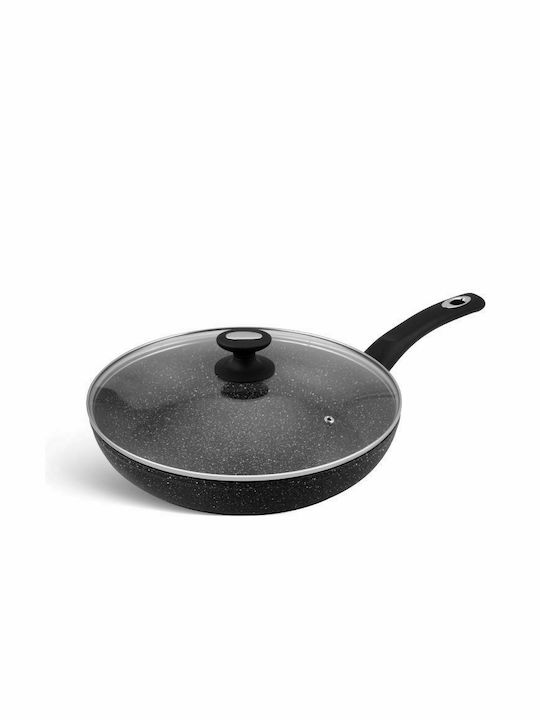 Edenberg Pan with Cap made of Die-Cast Aluminum with Non-Stick Coating Black 28cm