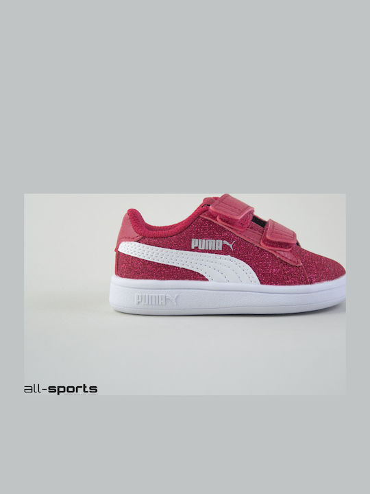 Smash V2 Glitz Glam V Παιδικά Sneakers με Σκρατς Κόκκινα