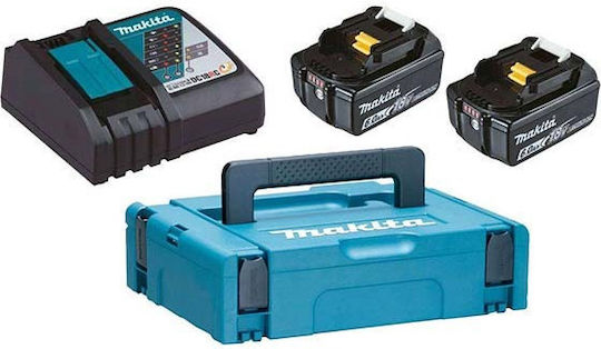 Makita Σετ 2 Μπαταριών Εργαλείου Λιθίου 18V Χωρητικότητας 6Ah με Φορτιστή DC18RC