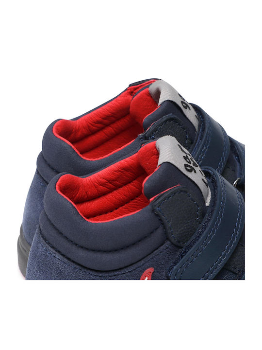 Παιδικά Sneakers High Ανατομικά με Σκρατς Navy Μπλε