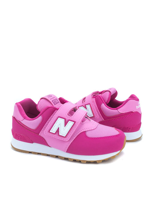 574 Youth Kids Sneakers with Scratch Pink