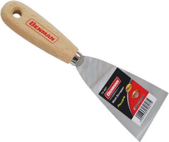 Benman Handle Joint Knife Metallicός 60mm with Wooden Handle 70806
