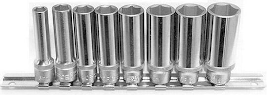 Force Căpăcei Hexagonali Lungi cu Patrat de Prindere 3/8" Set 8buc