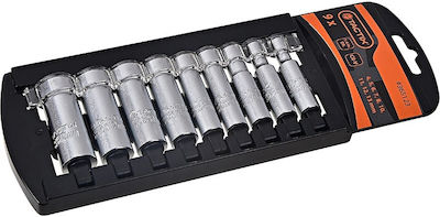 Tactix Nüsse Sechskant Lange mit Vierkant-Antrieb 1/4" Set 9Stück