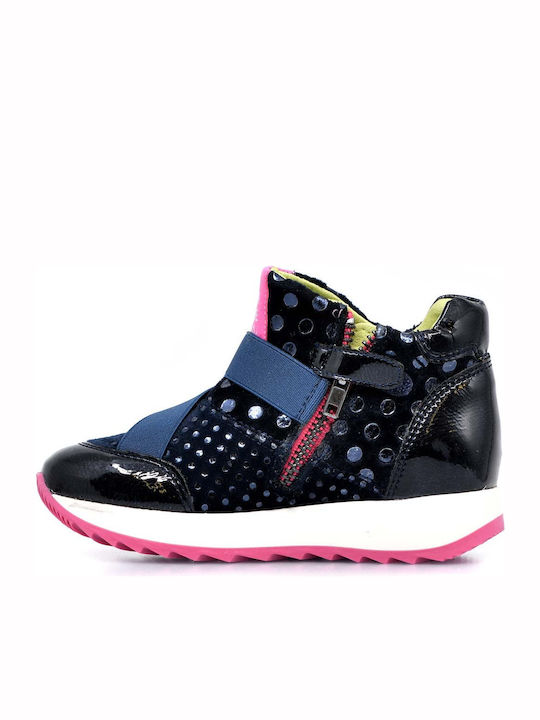 Kids Sneakers High with Scratch Navy Blue