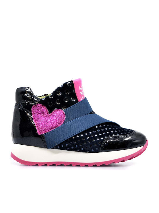 Kids Sneakers High with Scratch Navy Blue