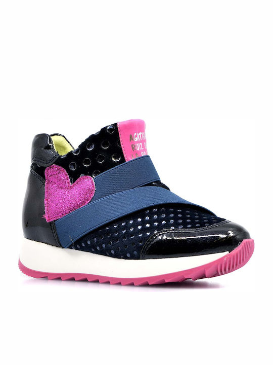 Kids Sneakers High with Scratch Navy Blue