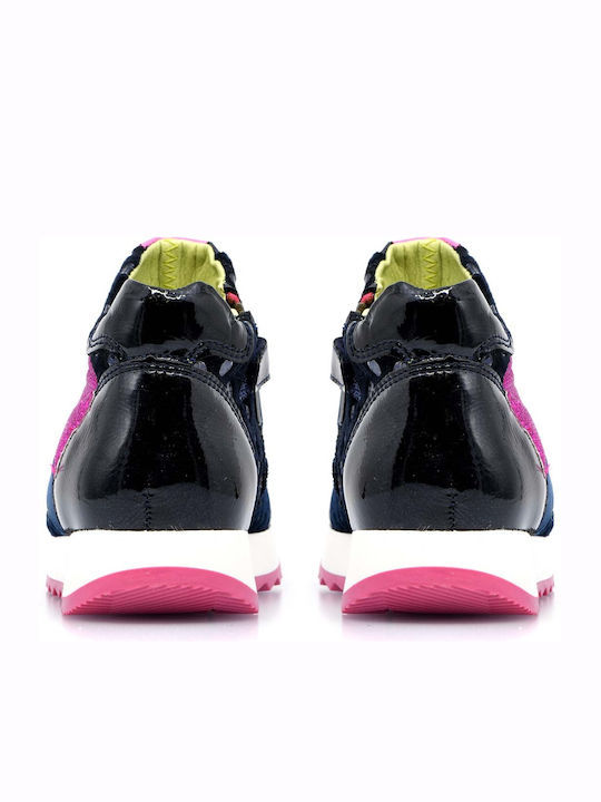 Kids Sneakers High with Scratch Navy Blue