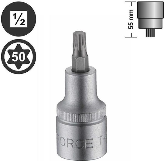 Force Torx socket 1/2" Walnut with Torx Head and Socket 1/2'' T50x55mm