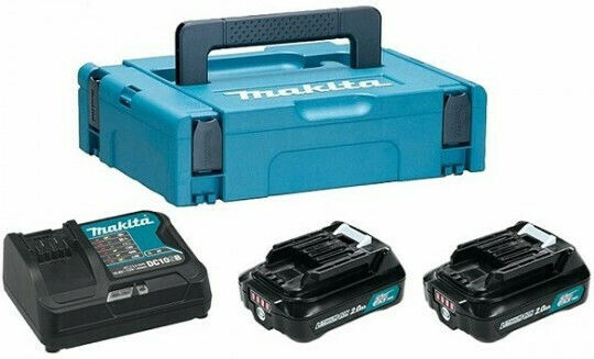 Makita Set 2 Baterii Unelte Litiu 12V Capacitate 2Ah cu Încărcător BL1021B