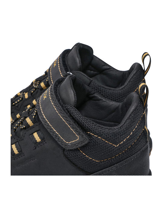 Flexyper ABX Παιδικά Sneakers High Ανατομικά με Σκρατς Μαύρα