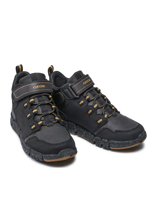 Flexyper ABX Παιδικά Sneakers High Ανατομικά με Σκρατς Μαύρα