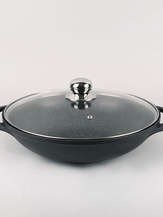 Maestro Wok Cu capac din Aluminiu cu Strat de Piatră 32cm