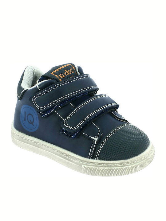 Pedro 135 Παιδικά Sneakers High Ανατομικά με Σκρατς Navy Μπλε
