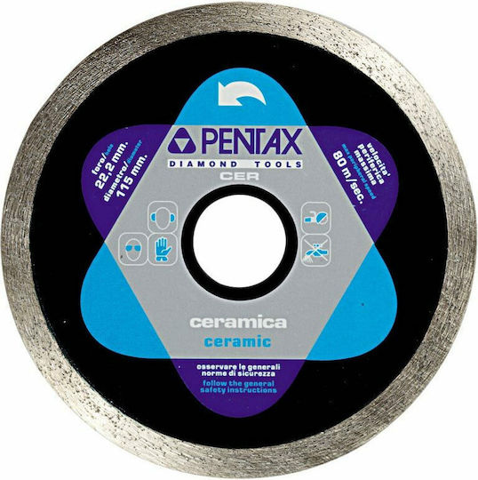 Pentax Diamond Disc for Ceramics Cutting Disc Construction Materials Hole Diameter 115mm 1pcs