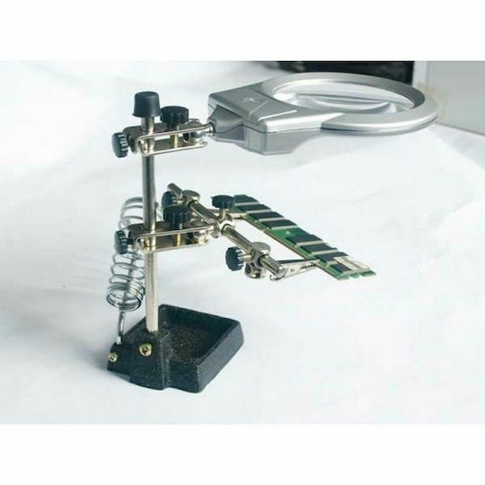 MG-16129A Power Tool Stand mit Vergrößerungs-Taschenlampe, Led-Beleuchtung und Krokodilplattenhalterung Lötkolben