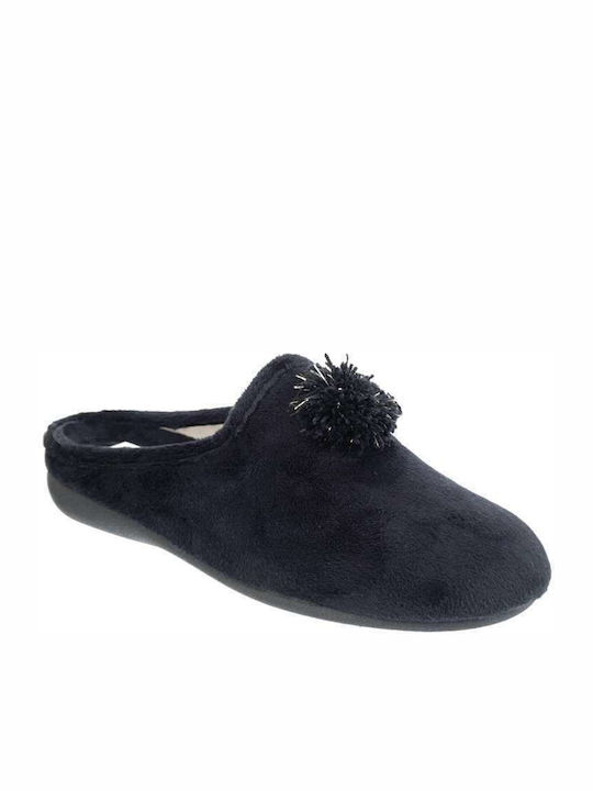 Adam's Shoes Winter Damen Hausschuhe Total Black