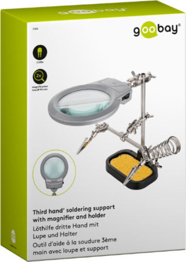 Goobay 51226 Power Tool Stand with Magnifying Glass & Lamp for Soldering Iron 90 mm