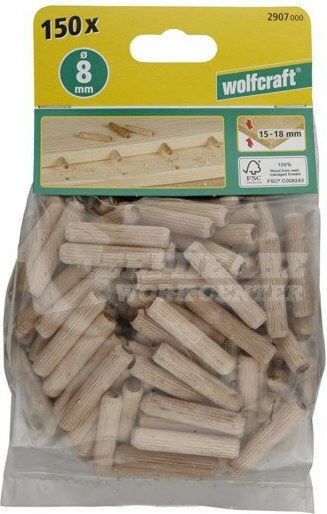 Wolfcraft Wooden Dowels 8x40mm 150pcs 2907000