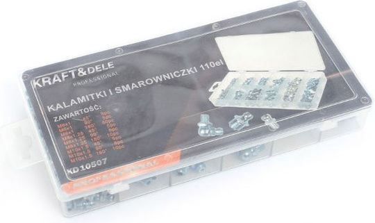 Kraft & Dele Tool Accessories Grease Fittings in Plastic Case KD10507 110pcs