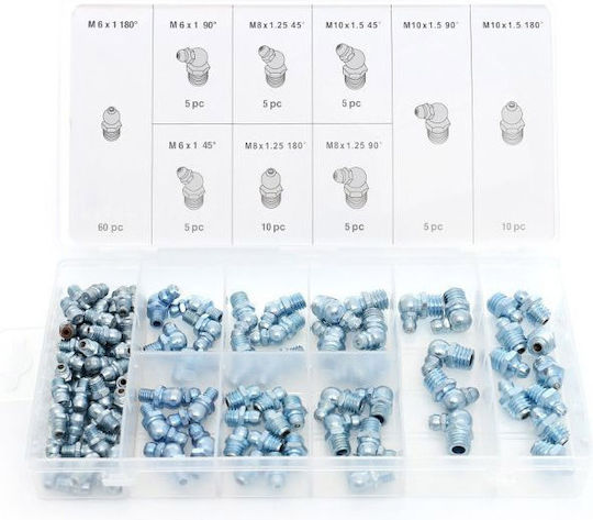 Kraft & Dele Tool Accessories Grease Fittings in Plastic Case KD10507 110pcs