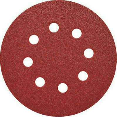 Morris Aluminium Oxide Velcro Orbital Sander Sheet K60 with 8 Holes 125x125mm