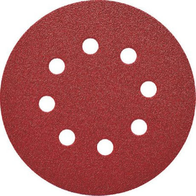 Morris Aluminium Oxide Velcro Orbital Sander Sheet K100 with 8 Holes 125x125mm