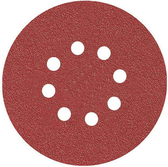 Morris Aluminium Oxide Velcro Orbital Sander Sanding Sheet K150 with 8 Holes 125x125mm