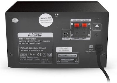 NOD Ηχοσύστημα 2 MHS-001BL 30W cu CD / Media digitale Player și Bluetooth Negru