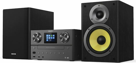 Philips Ηχοσύστημα 2.0 TAM8905 TAM8905/10 100W με CD Player, WiFi και Bluetooth Μαύρο