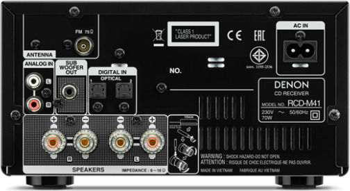 Denon Ηχοσύστημα 2.0 D-M41 RCD-M41 PS + SC-M41 BL 60W με CD / Digital Media Player και Bluetooth Ασημί