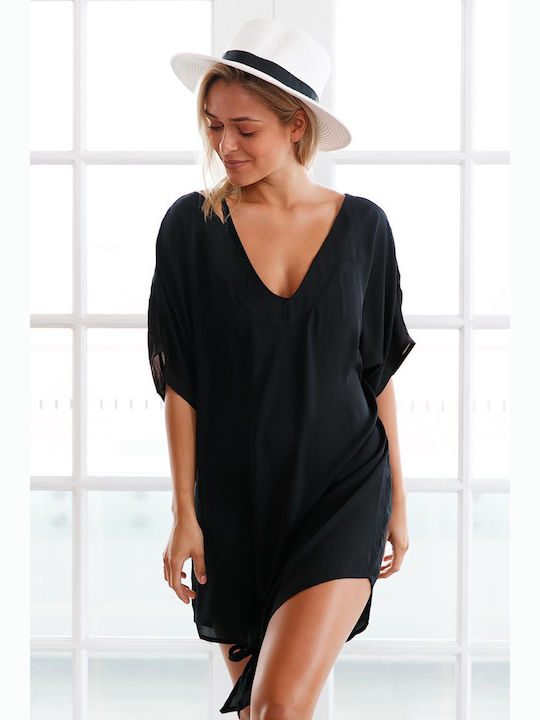 AngelSin MS42155-2 Damen Mini Kleid Strand Schwarz